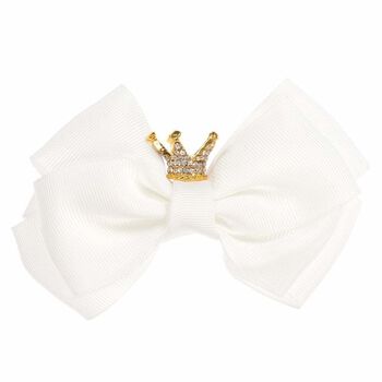 Girls White Bow Hairclip