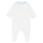 Baby Boys White & Blue Babygrow, 1, hi-res
