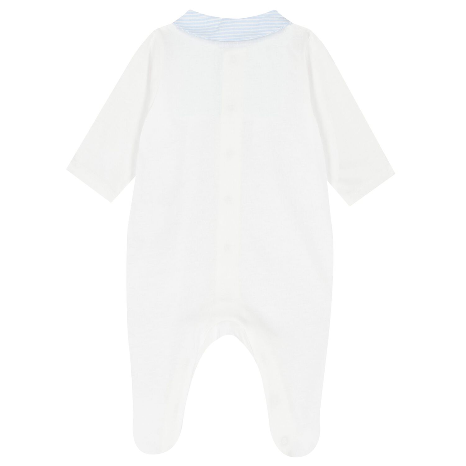 Baby Boys White & Blue Babygrow, 1, hi-res image number null