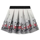 Girls Ivory & Grey Teddy Bear Skirt Set, 1, hi-res