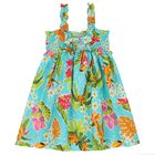 Girls Aqua Floral Dress Set, 3, hi-res