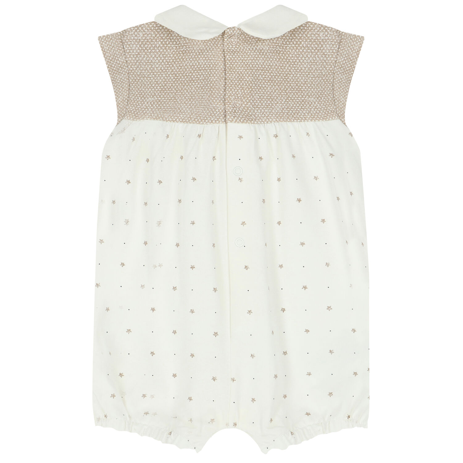 Baby Girls Beige & Ivory Romper, 1, hi-res