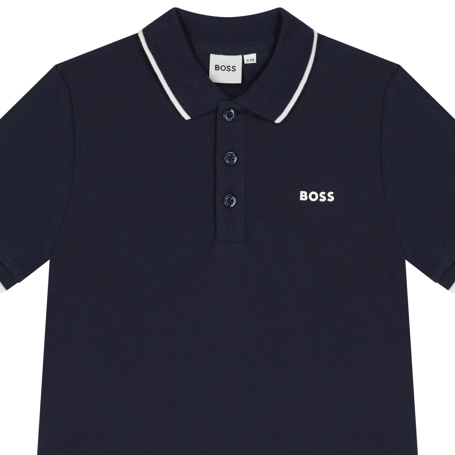 Boys Navy Blue Logo Polo Shirt, 3, hi-res image number null