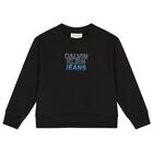 Boys Black Logo Sweatshirt, 1, hi-res