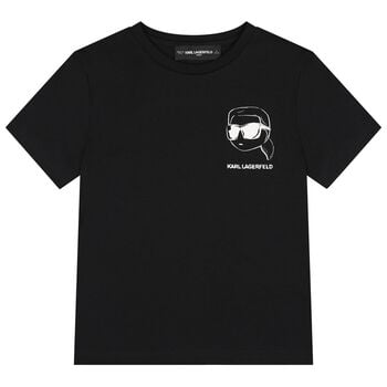 Boys Mini Me Black Ikonik Karl T-Shirt
