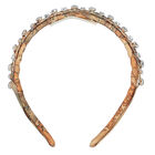 Girls Beige Geo Map Embellished Headband, 1, hi-res