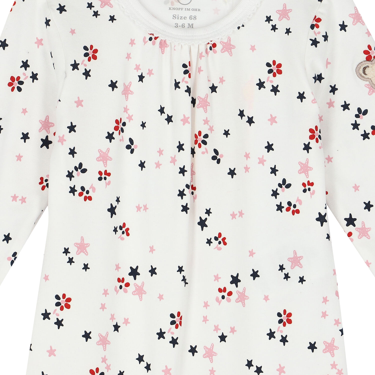 Baby Girls White Stars Babygrow, 1, hi-res image number null