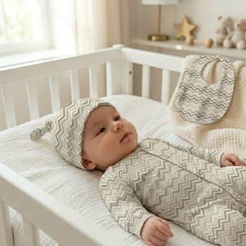 Grey Zig Zag Babygrow Set