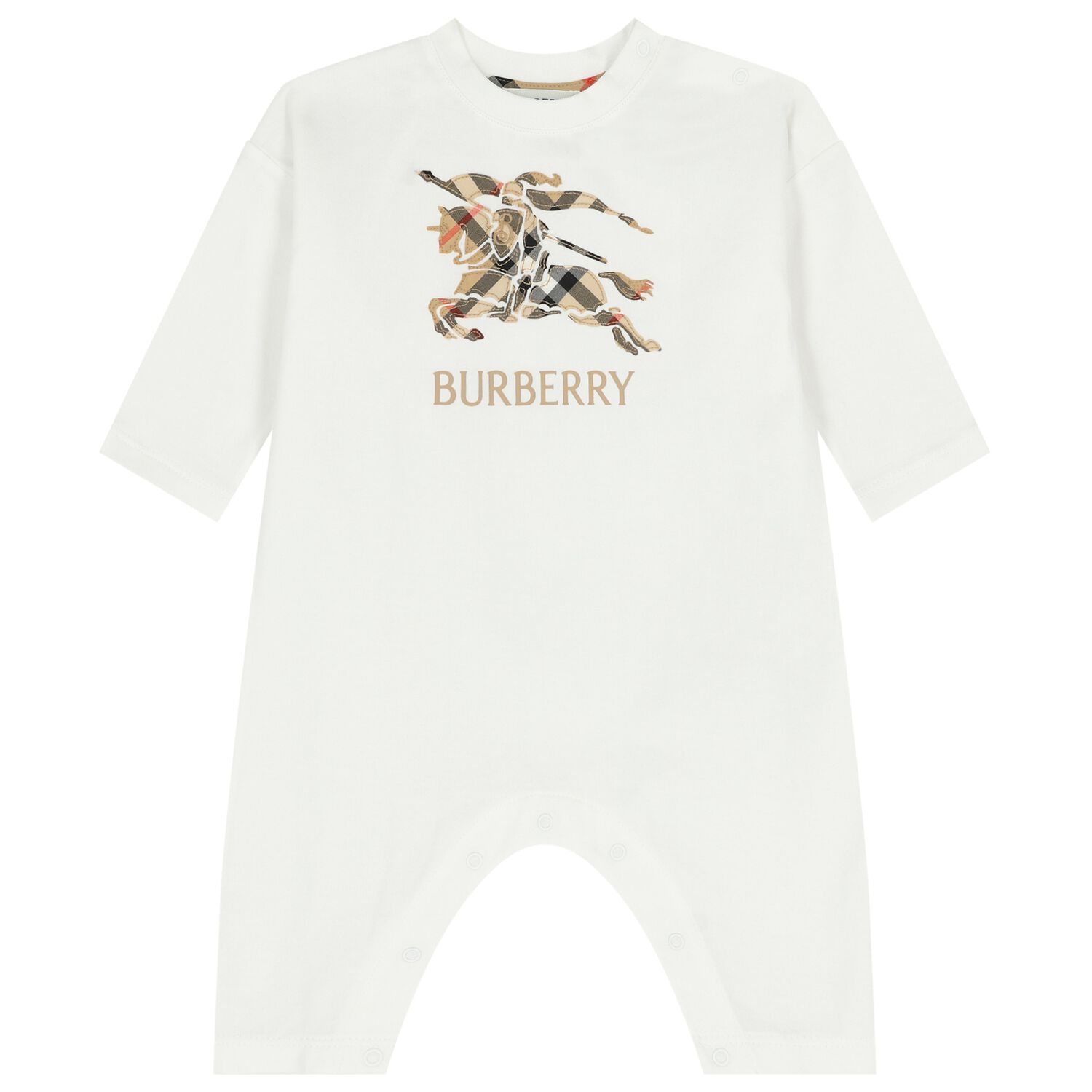 Baby Boys White EKD Logo Romper, 1, hi-res