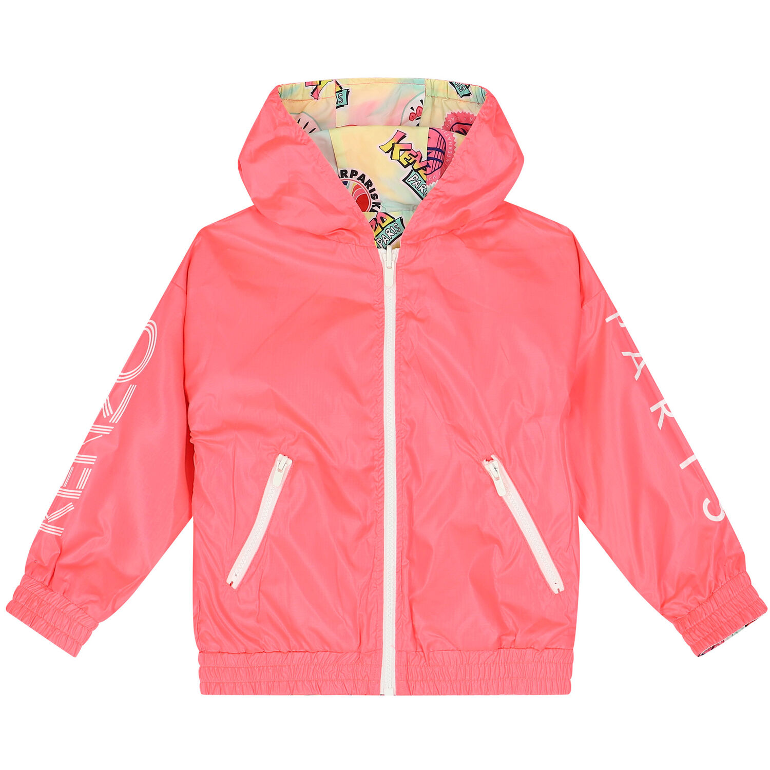 Girls Neon Pink Reversible Jacket, 1, hi-res