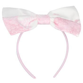 Girls White & Pink Floral Hairband