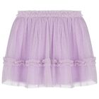 Girls White & Lilac Floral Tulle Skirt Set, 2, hi-res
