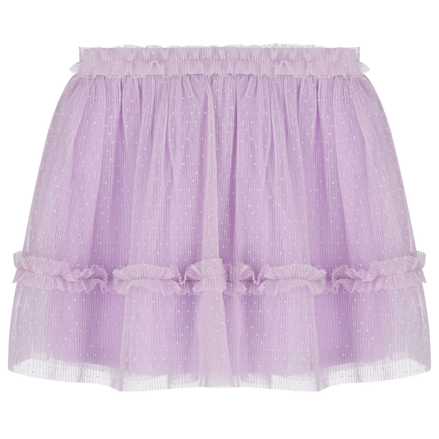 Girls White & Lilac Floral Tulle Skirt Set, 2, hi-res