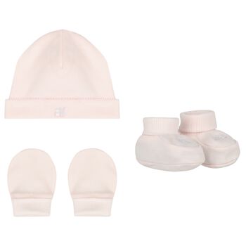 Emile et Rose Baby Girls Pink Hat & Booties Gift Set, 3 Baby Girls Pink Hat & Booties Gift Set
