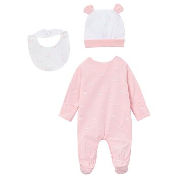 Baby Girls Pink & White Babygrow Gift Set