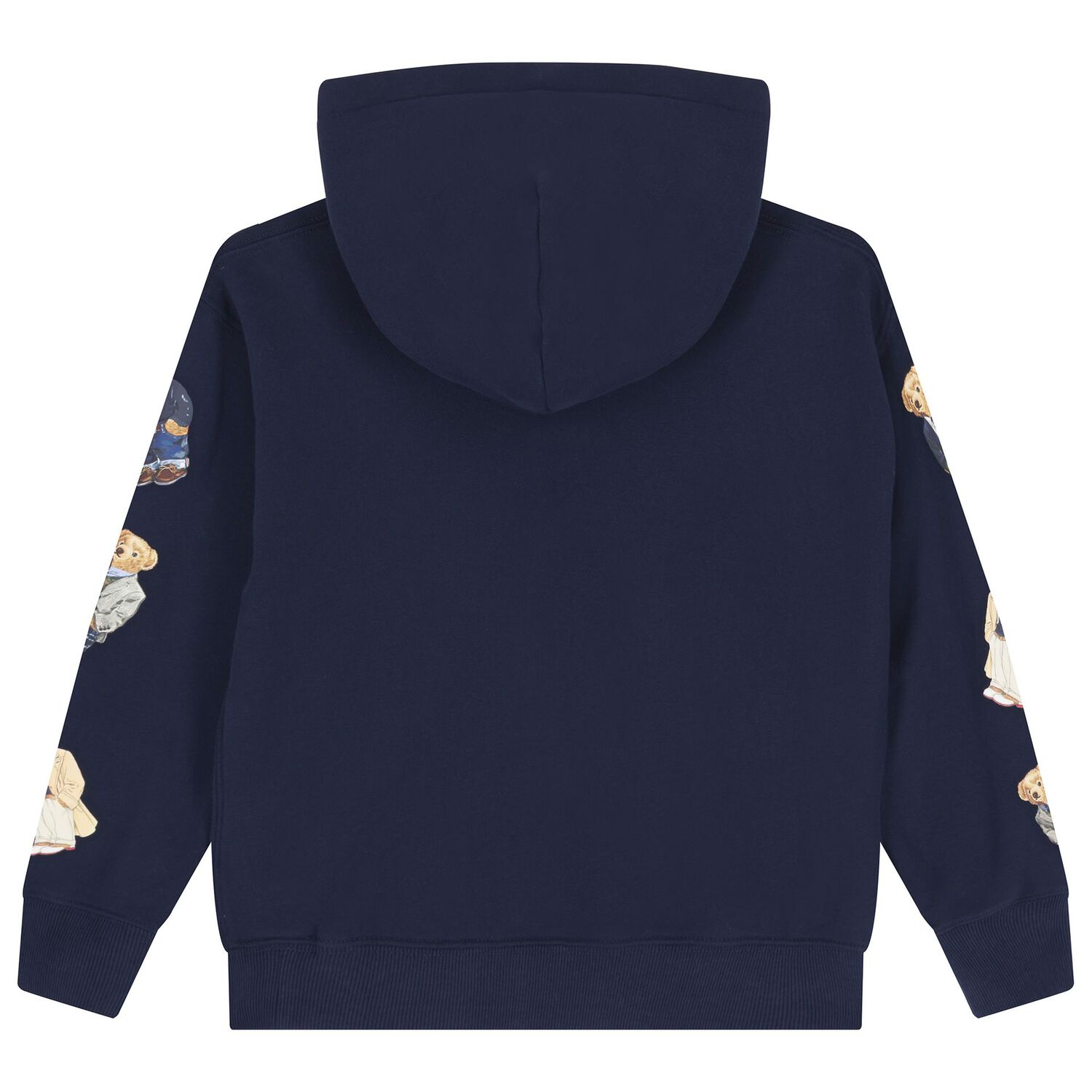 Girls Navy Blue Polo Bear Hooded Top, 1, hi-res image number null