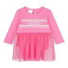 Baby Girls Pink Bodysuit Dress, 2, hi-res