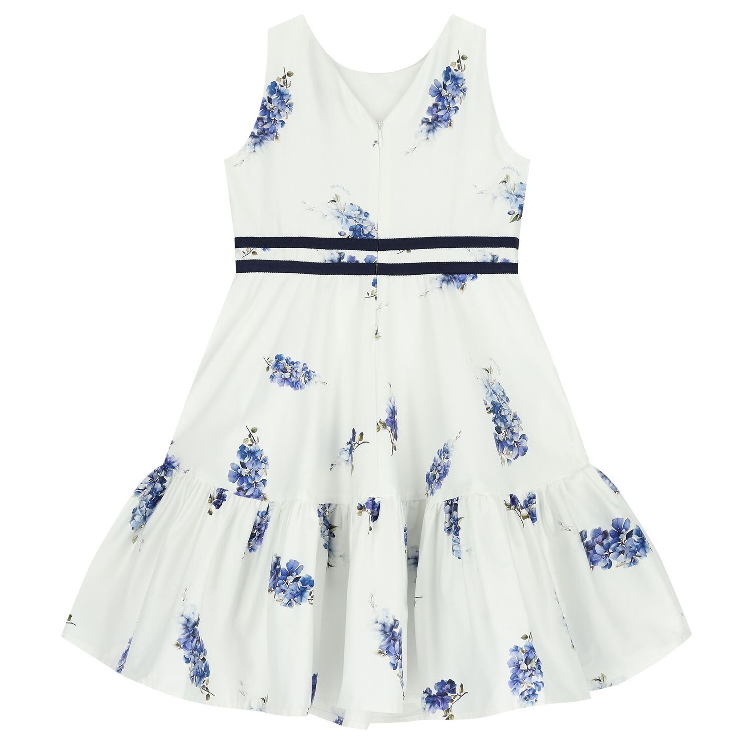 Girls White & Purple Floral Dress, 2, hi-res