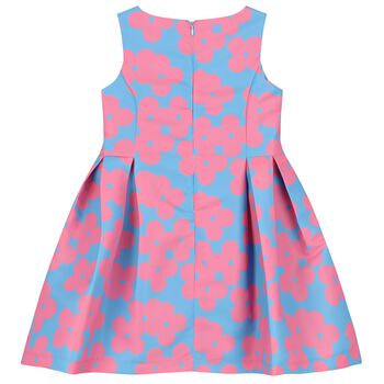 Girls Blue & Pink Floral Dress