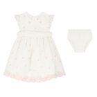 Baby Girls Ivory & Pink Embroidered Dress Set, 2, hi-res