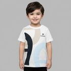 Younger Boys White Logo T-Shirt, 1, hi-res