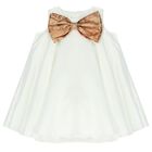 Girls Ivory & Beige Geo Map Bow Dress, 1, hi-res