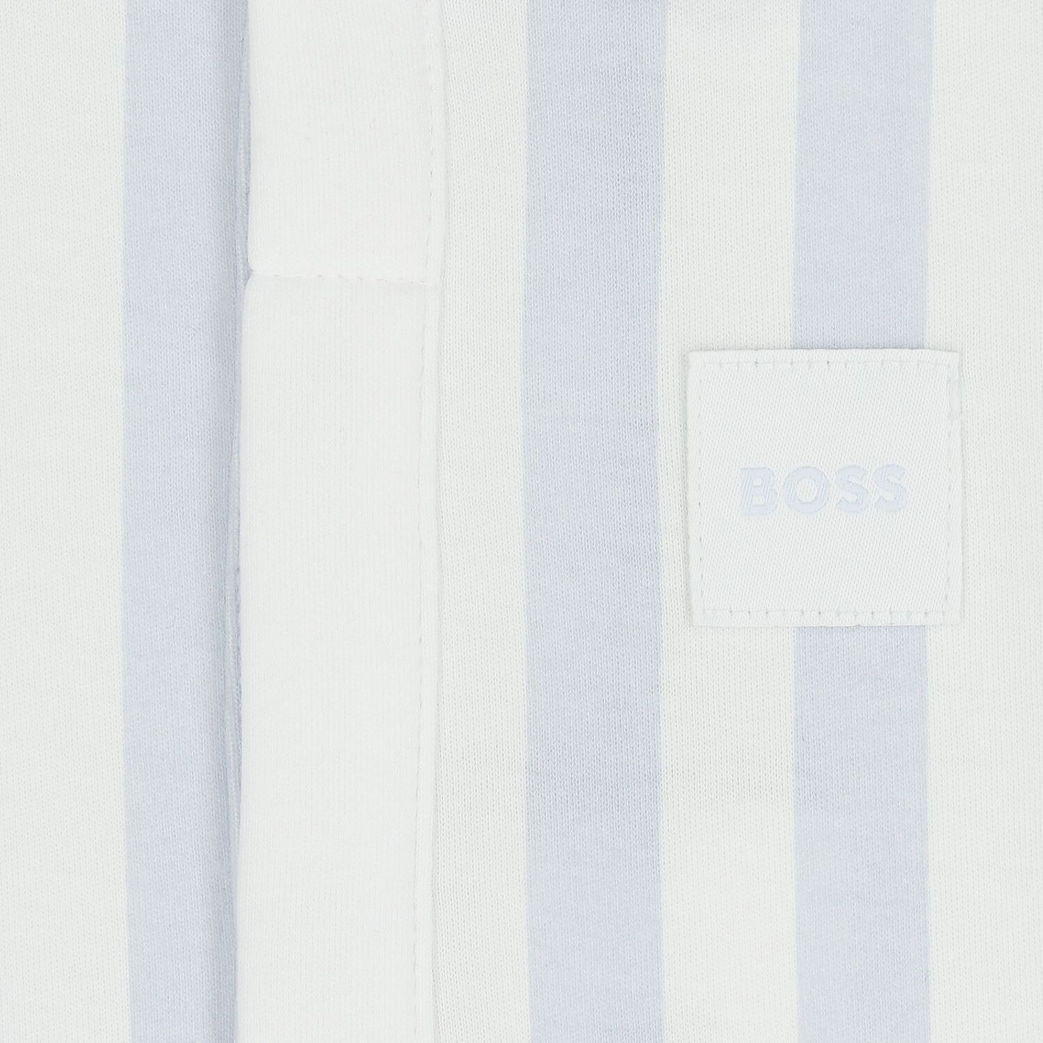 Baby Boys Blue & White Striped Logo Romper, 2, hi-res