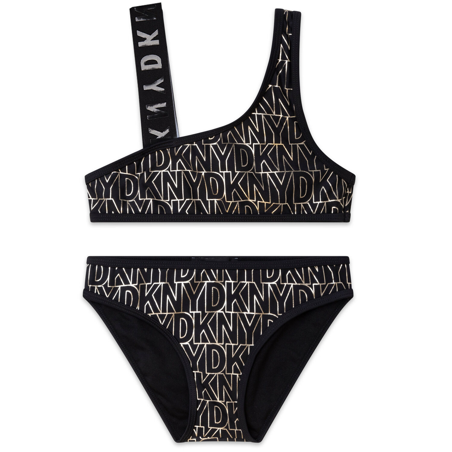 Girls Black & Gold Bikini, 1, hi-res