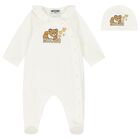 Baby Girls Ivory Teddy Bear Logo Babygrow Gift Set, 1, hi-res