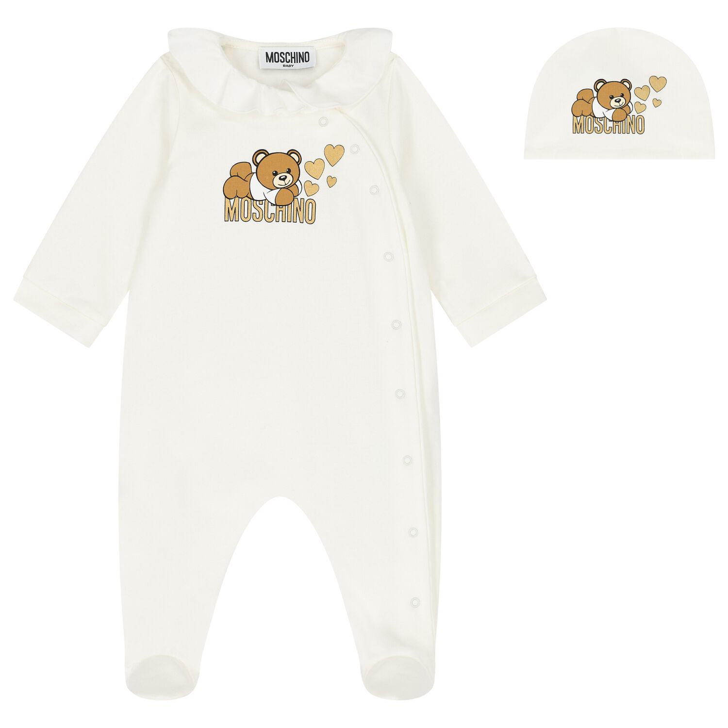Baby Girls Ivory Teddy Bear Logo Babygrow Gift Set, 1, hi-res