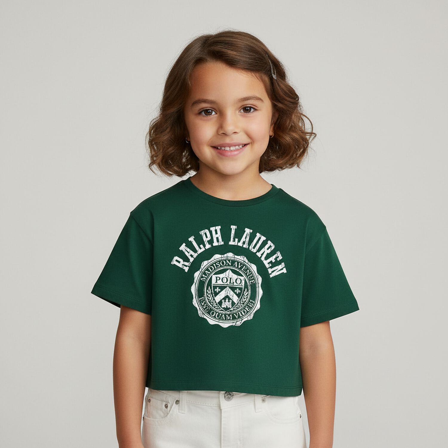 Girls Green Logo T-Shirt, 1, hi-res