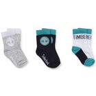 Boys Blue & White Logo Socks, 2, hi-res