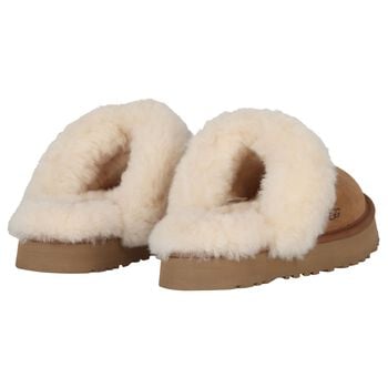 Girls Chestnut Brown Disquette Slippers