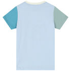 Boys Ivory & Blue Logo T-Shirt, 1, hi-res