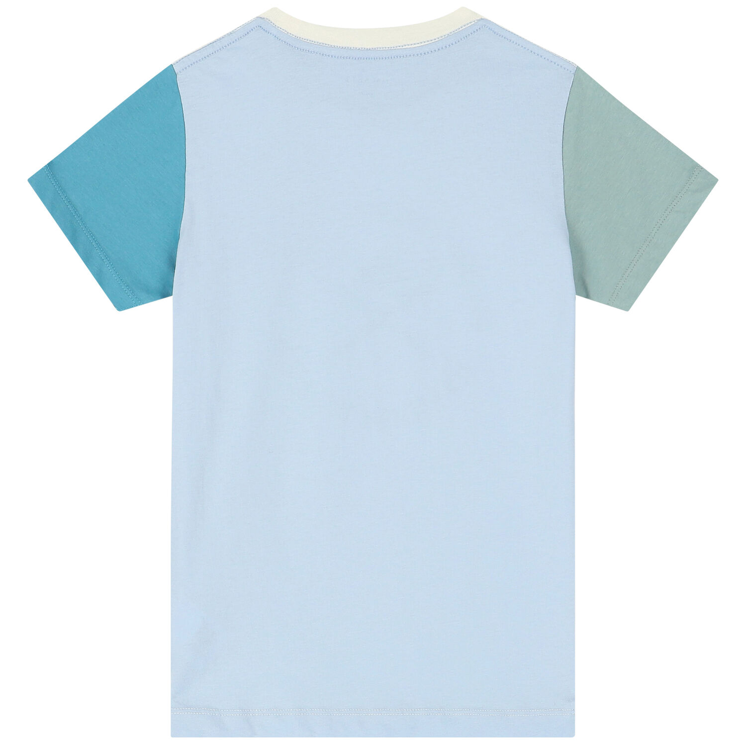 Boys Ivory & Blue Logo T-Shirt, 1, hi-res