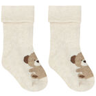 Ivory Teddy Bear Socks, 1, hi-res