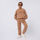 Girls Beige Logo Joggers, 1, hi-res