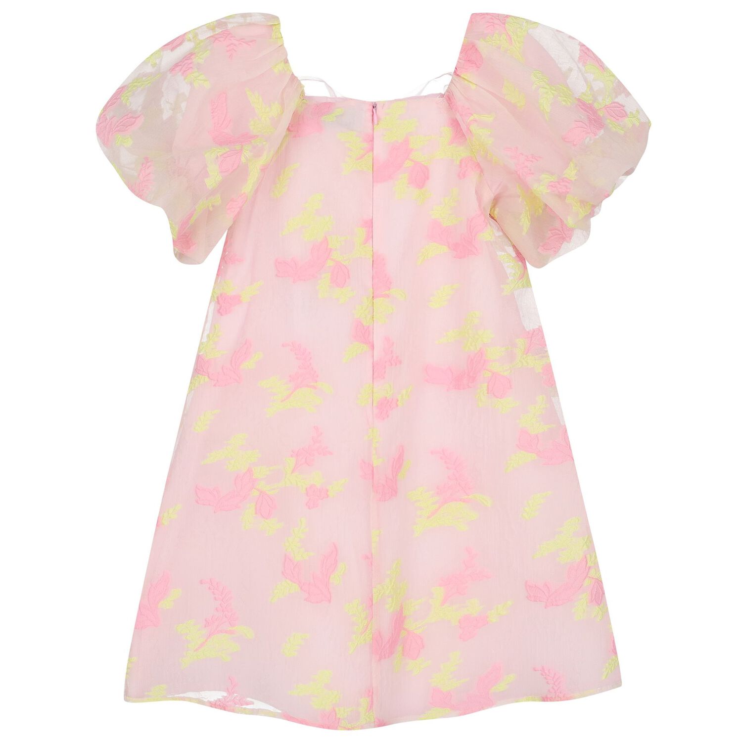 Girls Pink Bow Dress, 1, hi-res