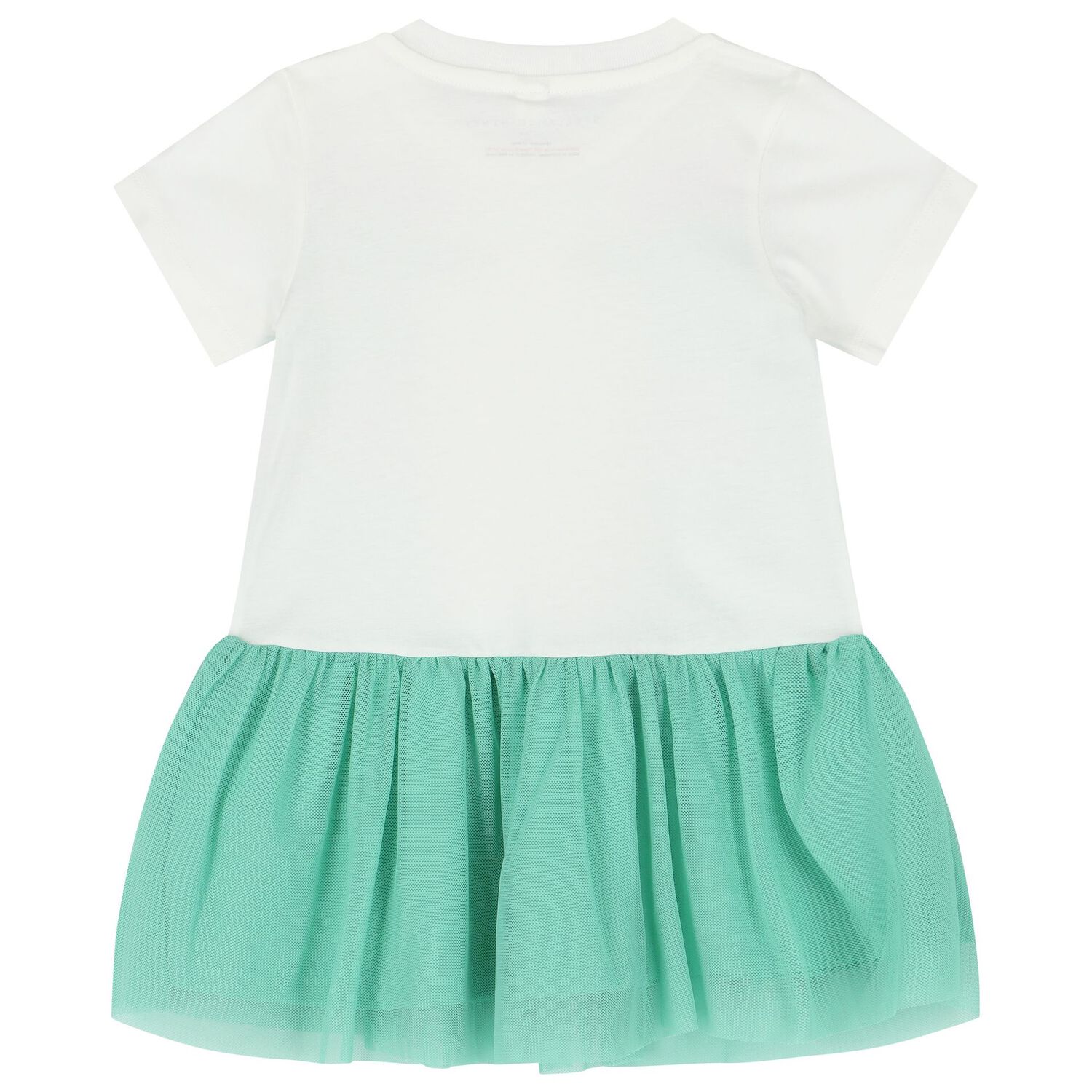 Younger Girls Ivory & Aqua Sea Horse Dress, 1, hi-res