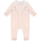 Baby Girls Pink Floral Babygrow, 1, hi-res