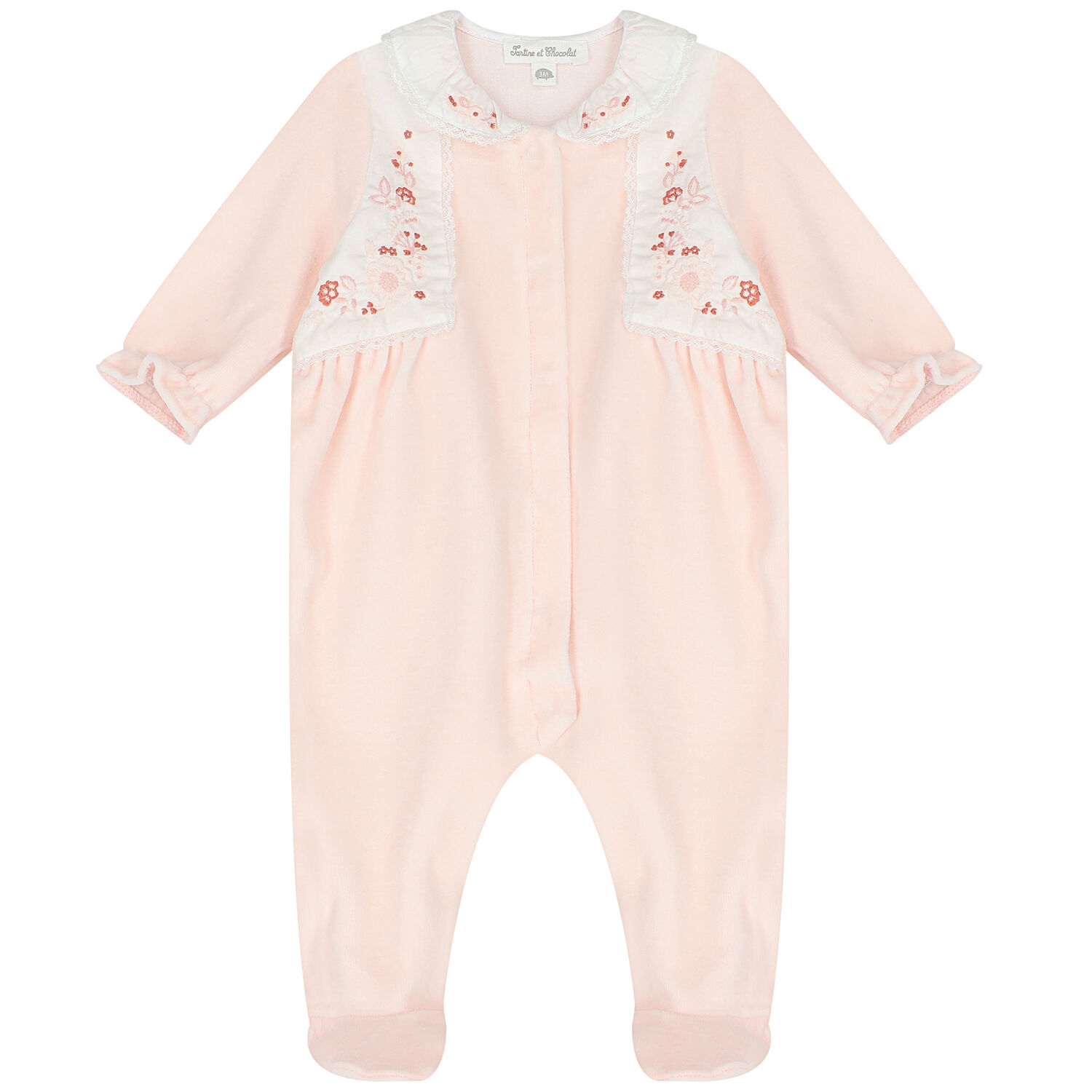 Baby Girls Pink Floral Babygrow, 1, hi-res