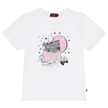 Girls White Bag T-Shirt