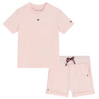Baby Girls Pink Logo Shorts Set, 2, hi-res