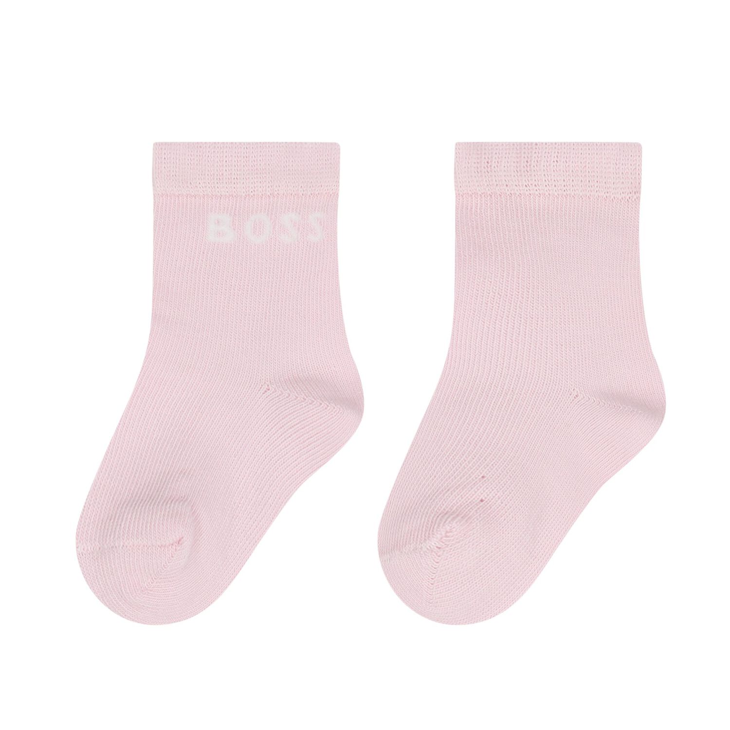 Baby Girls White & Pink Logo Socks ( 3-Pack ) , 1, hi-res