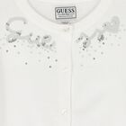 Girls White Cotton Sequin Cardigan, 1, hi-res