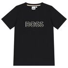 Boys Black Logo T-Shirt, 2, hi-res