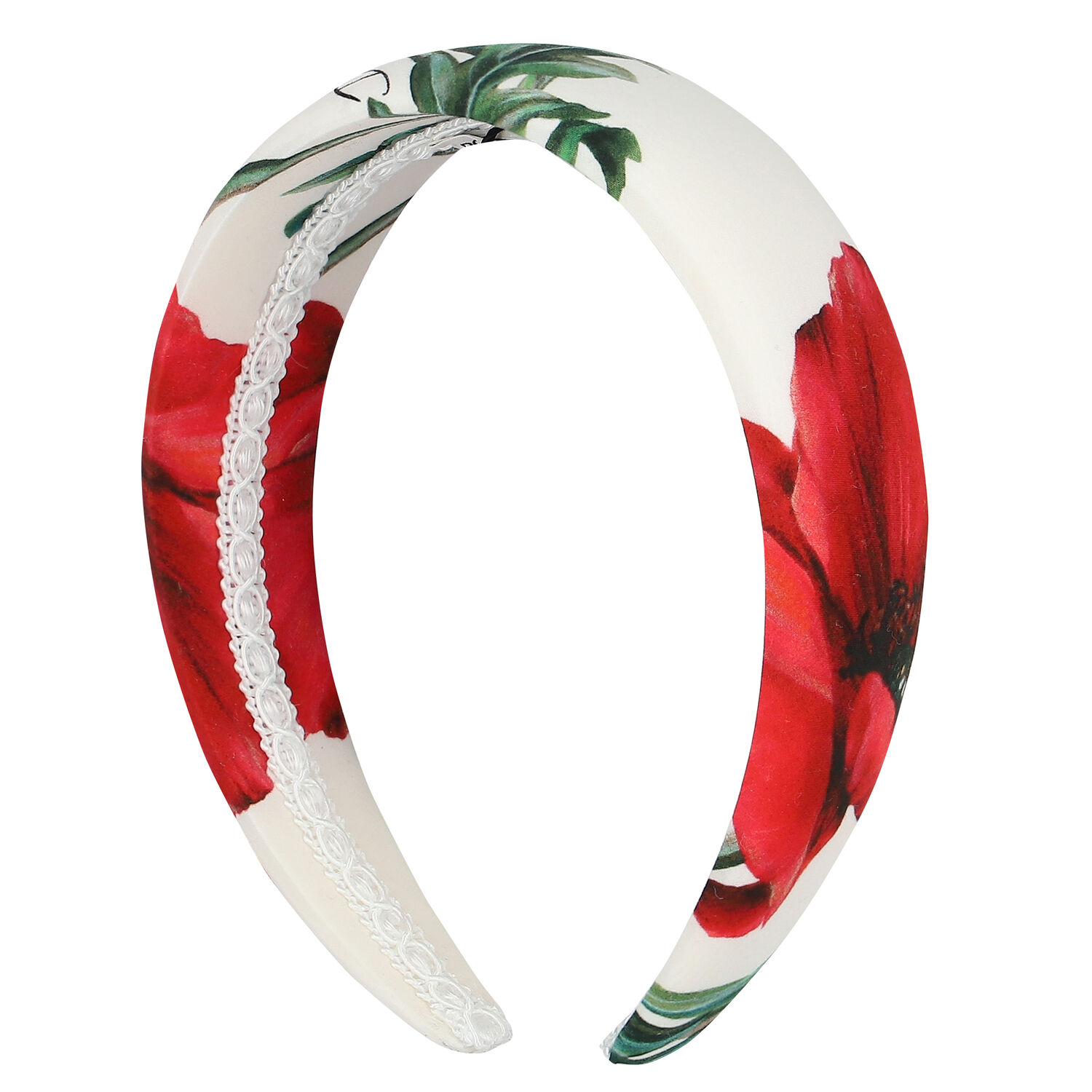 Girls White Padded Poppy Headband, 1, hi-res