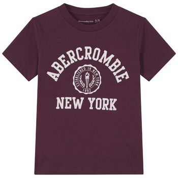 Boys Burgundy Logo Crest T-Shirt