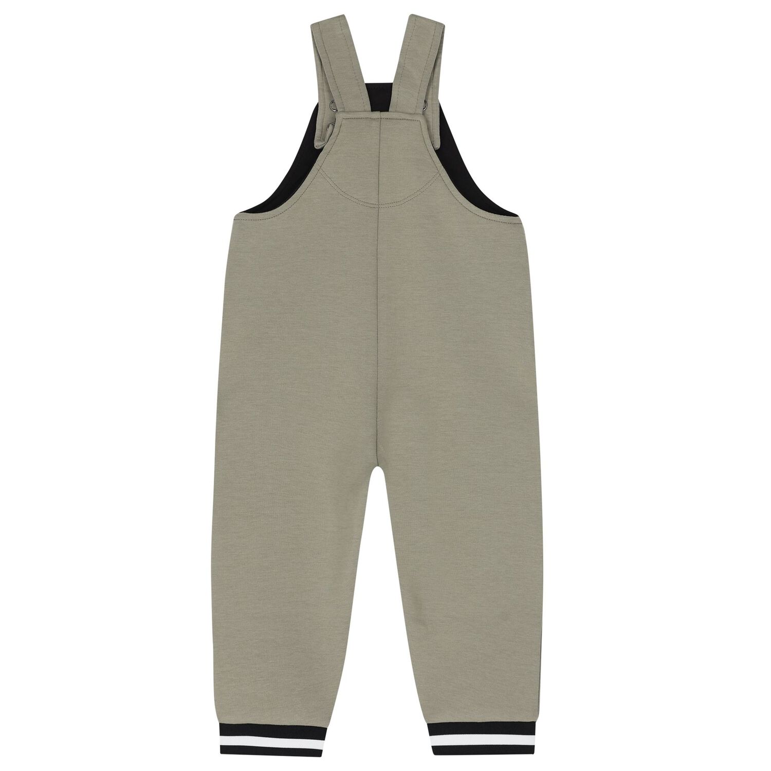 Younger Boys Green & White Ikonik Karl Dungaree Set , 1, hi-res