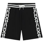 Boys Black Logo Shorts, 1, hi-res